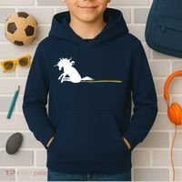 Unicorn Dragging Rainbows- Funny Adults Gifts Kids Hoodie thumb 2