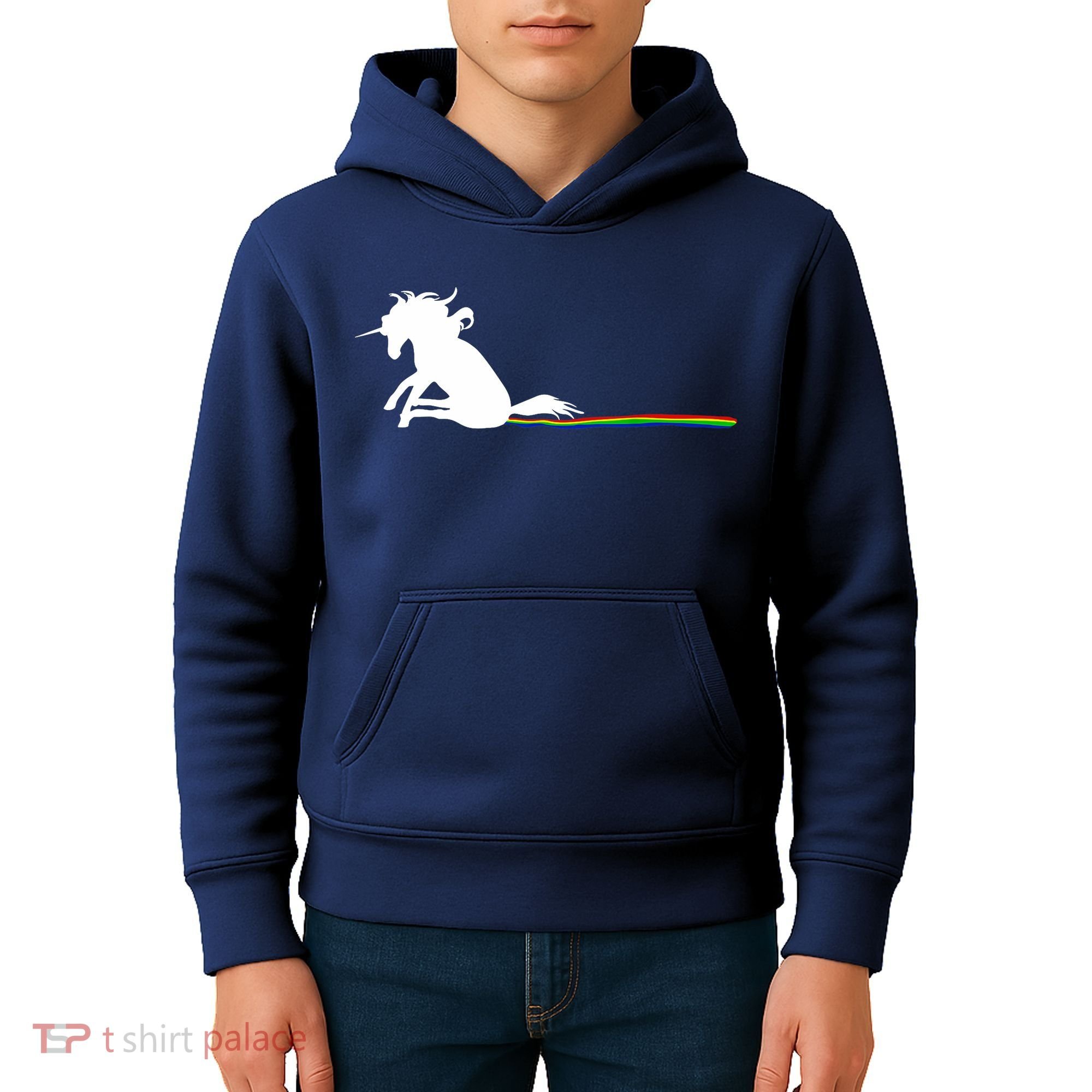 Unicorn Dragging Rainbows- Funny Adults Gifts Kids Hoodie