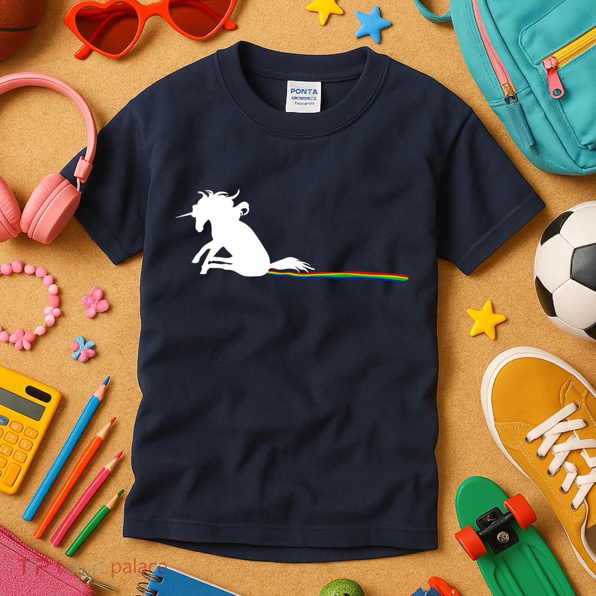 Unicorn Dragging Rainbows- Funny Adults Gifts Kids T-Shirt