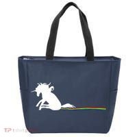 Unicorn Dragging Rainbows- Funny Adults Gifts Tote Bag thumb 0