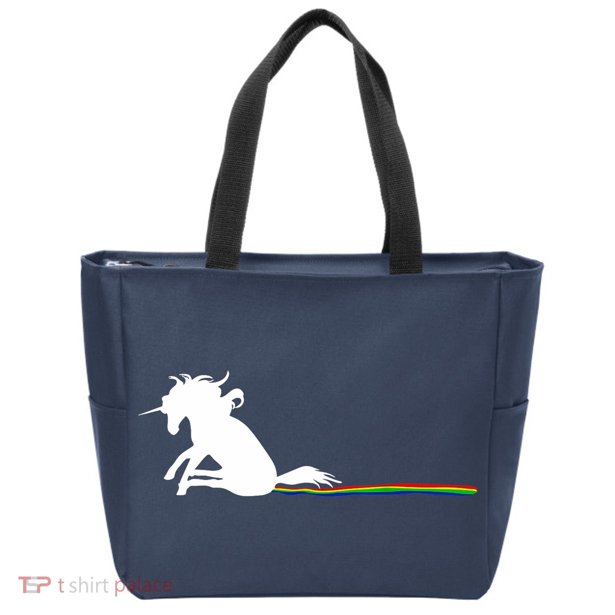 Unicorn Dragging Rainbows- Funny Adults Gifts Tote Bag