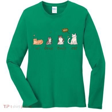 Un Deux Trois Cat Women's Long Sleeve Shirt