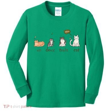Un Deux Trois Cat Kids Long Sleeve Shirt