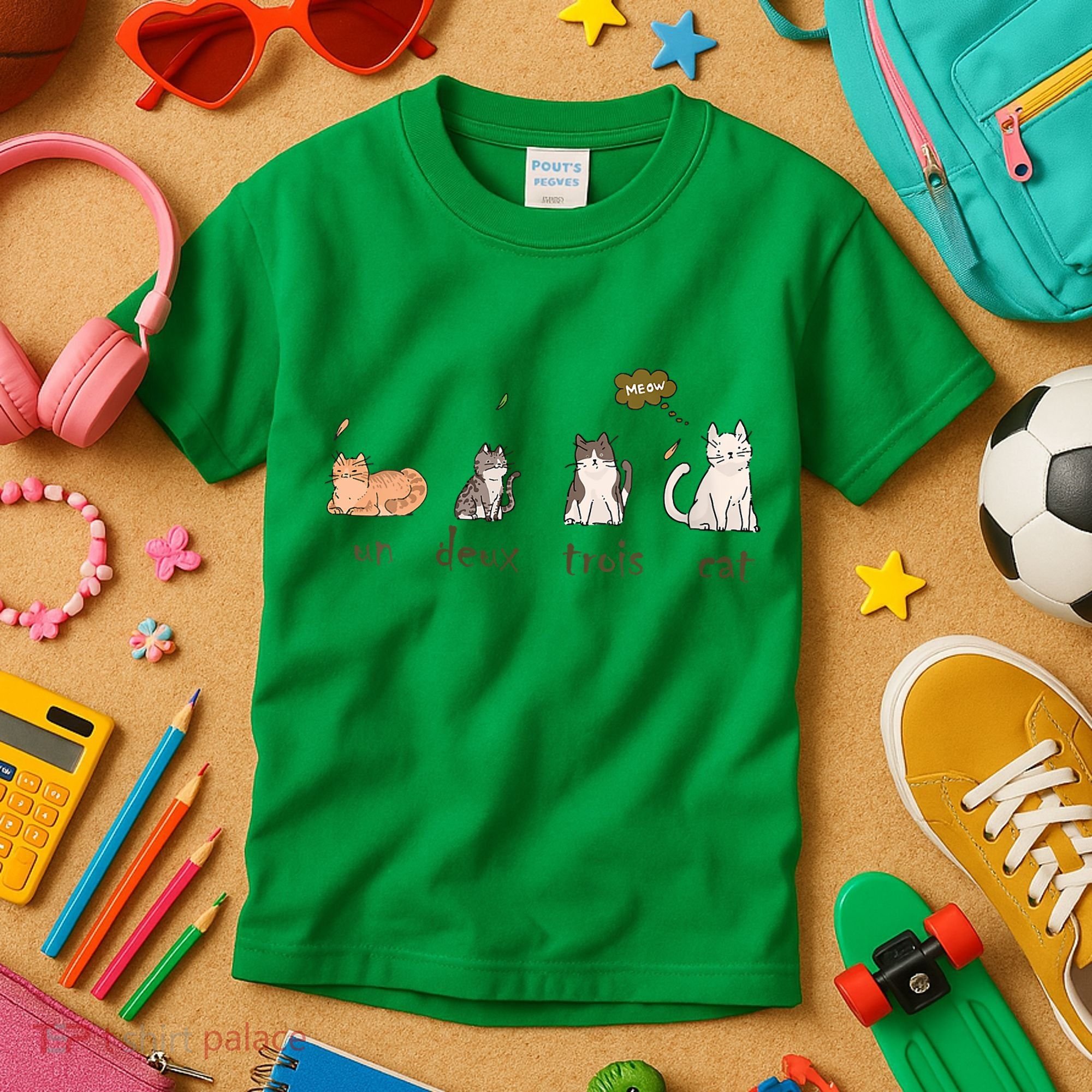Un Deux Trois Cat Kids T-Shirt