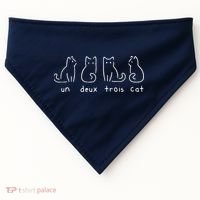 Un Deux Trois Cat Funny USA-Made Doggie Bandana thumb 0