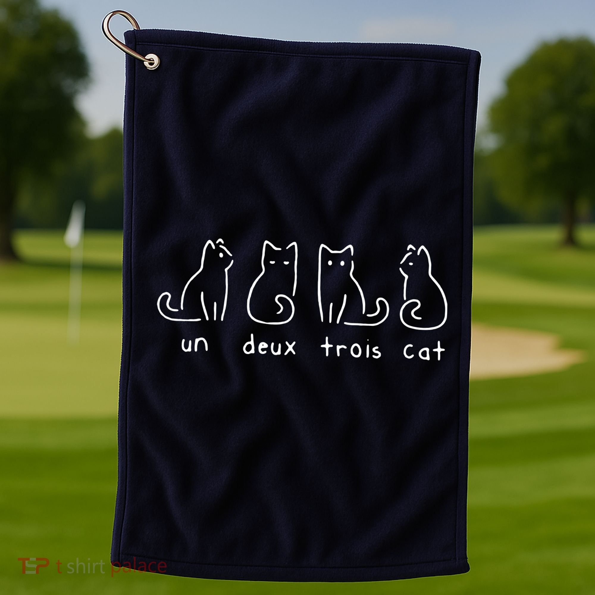 Un Deux Trois Cat Funny Golf Towel