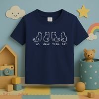 Un Deux Trois Cat Funny Toddler T-Shirt thumb 3