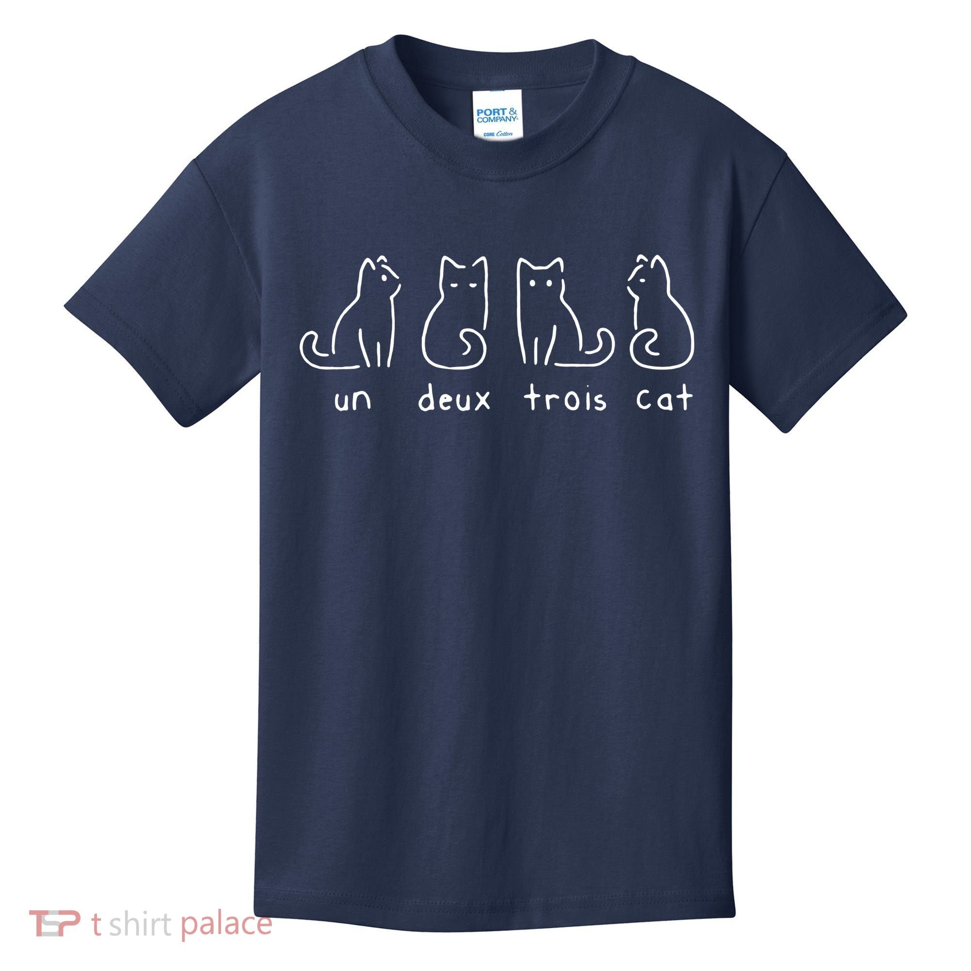 Un Deux Trois Cat Funny Kids T-Shirt