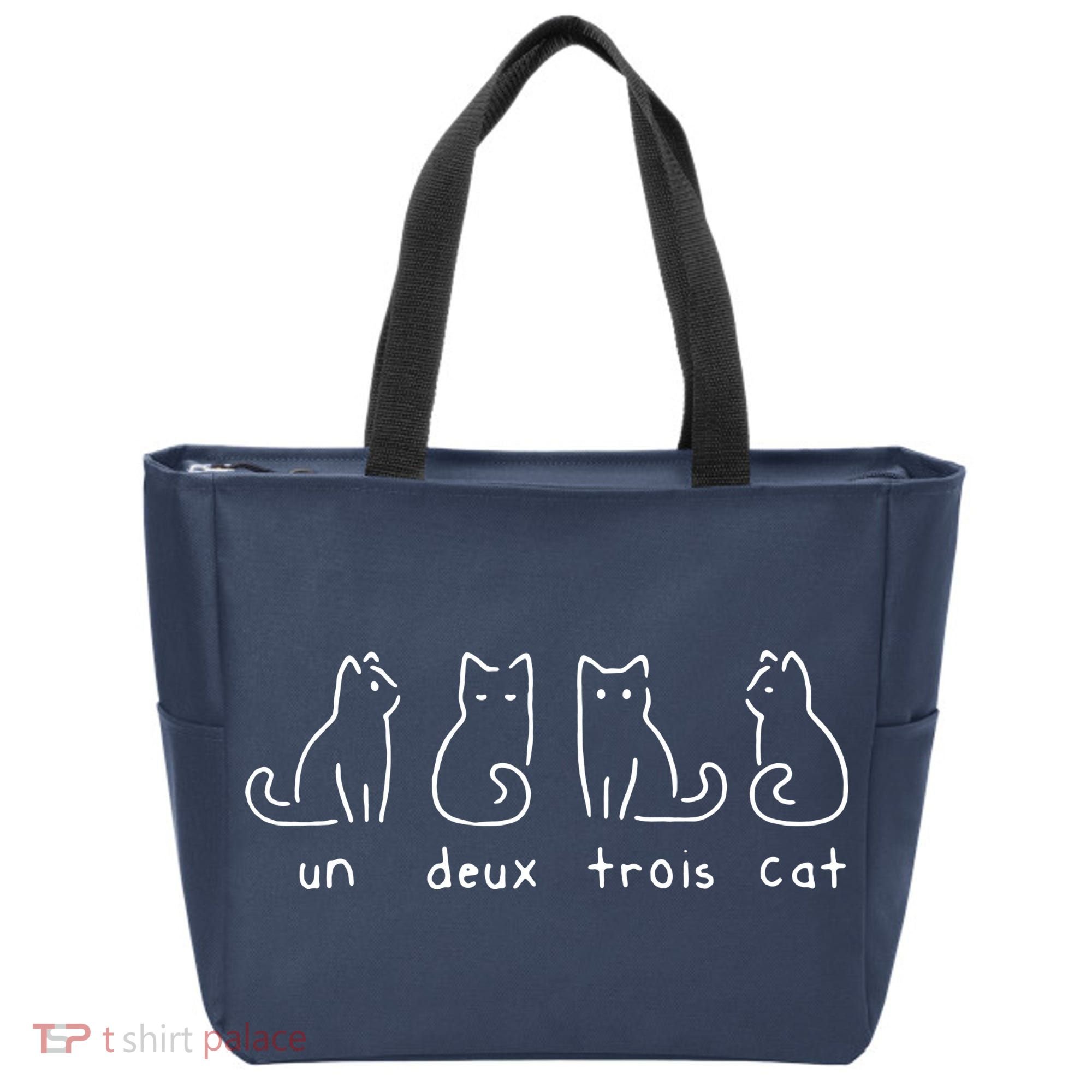 Un Deux Trois Cat Funny Tote Bag