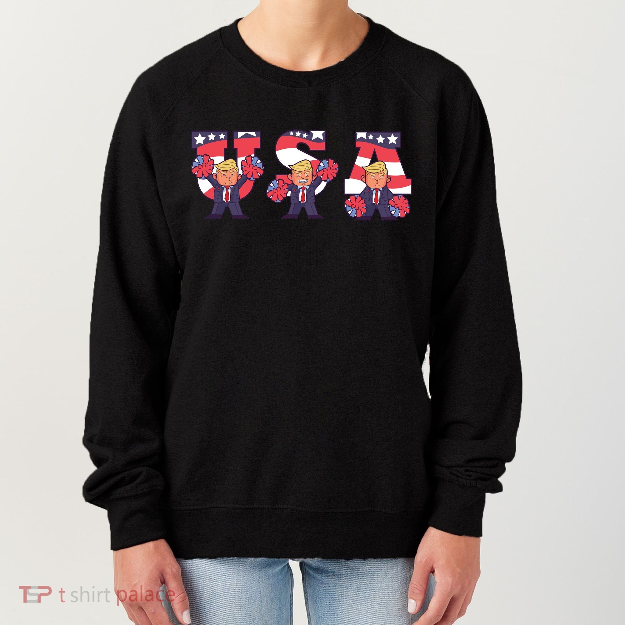 USA Donald Trump Cheer Cartoon Women's Sweatshirt