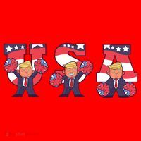USA Donald Trump Cheer Cartoon Santa Hat thumb 1