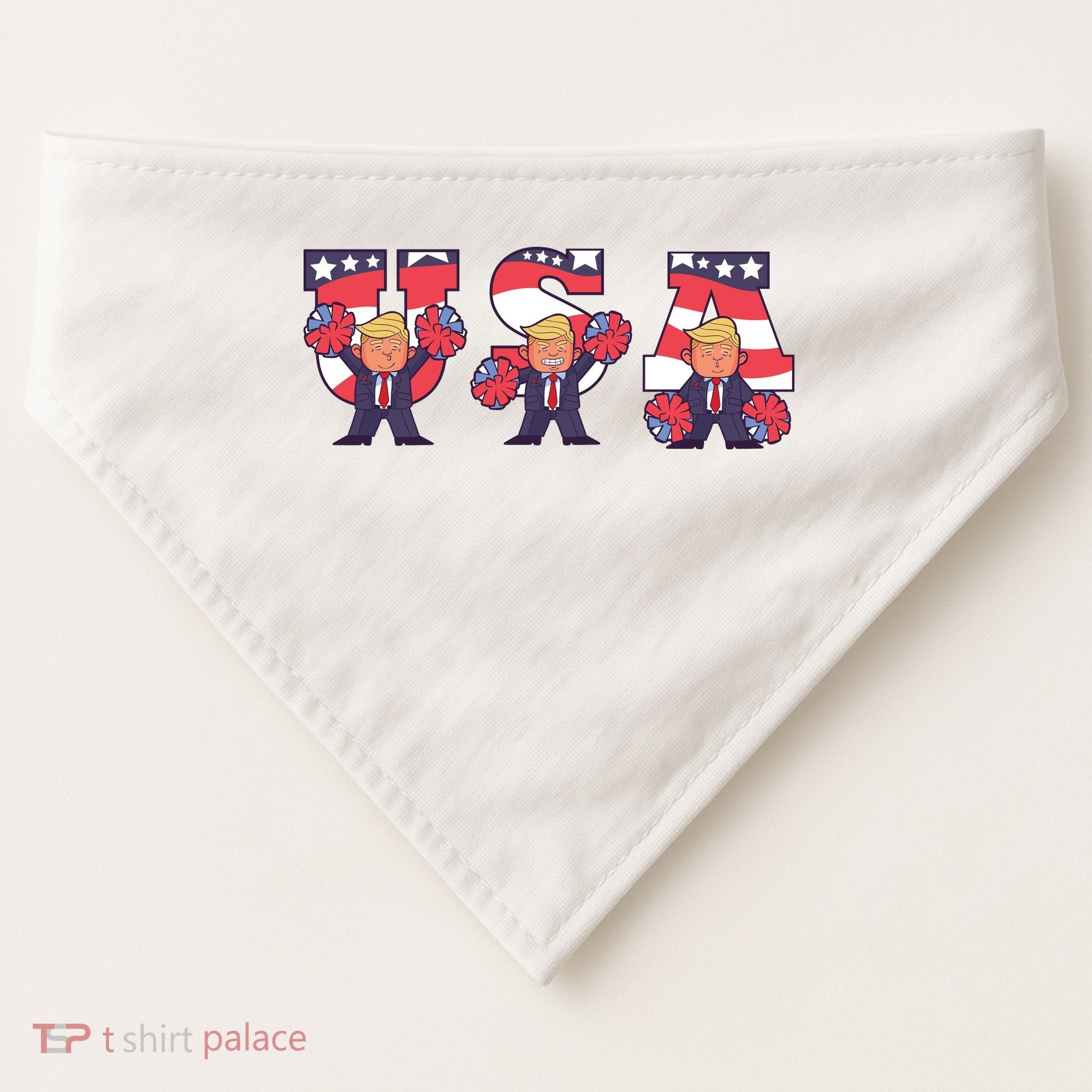 USA Donald Trump Cheer Cartoon USA-Made Doggie Bandana