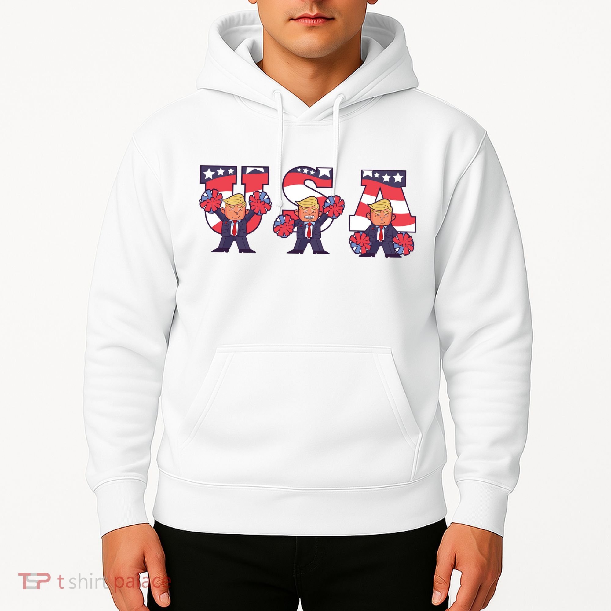USA Donald Trump Cheer Cartoon Hoodie