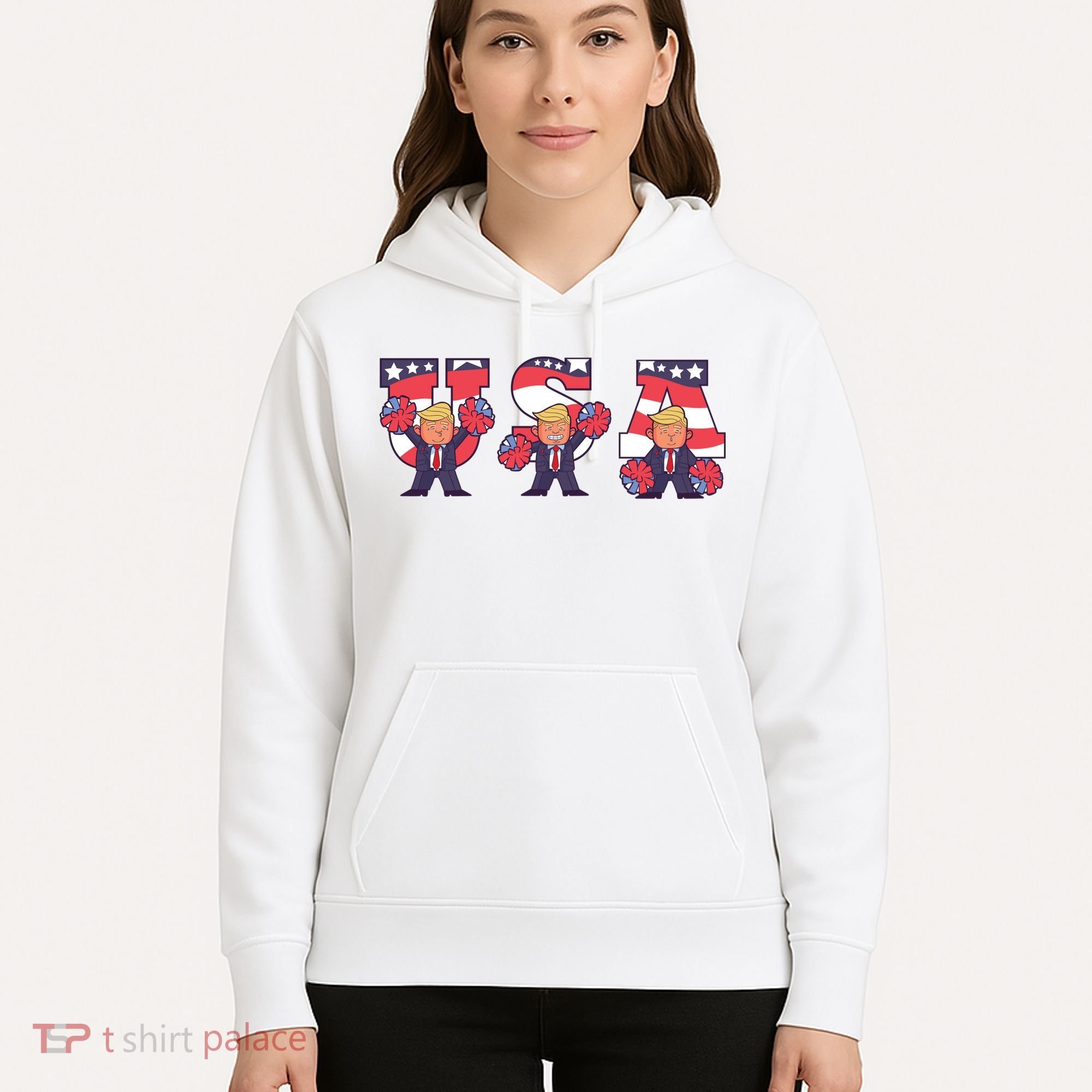 USA Donald Trump Cheer Cartoon Hoodie