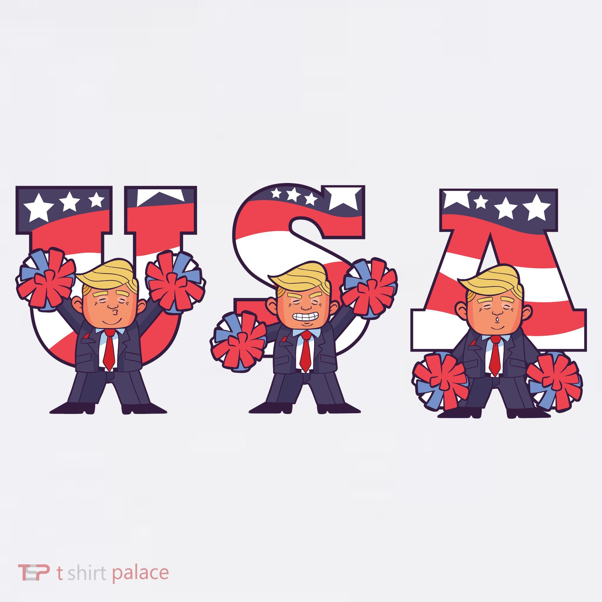 USA Donald Trump Cheer Cartoon T-Shirt