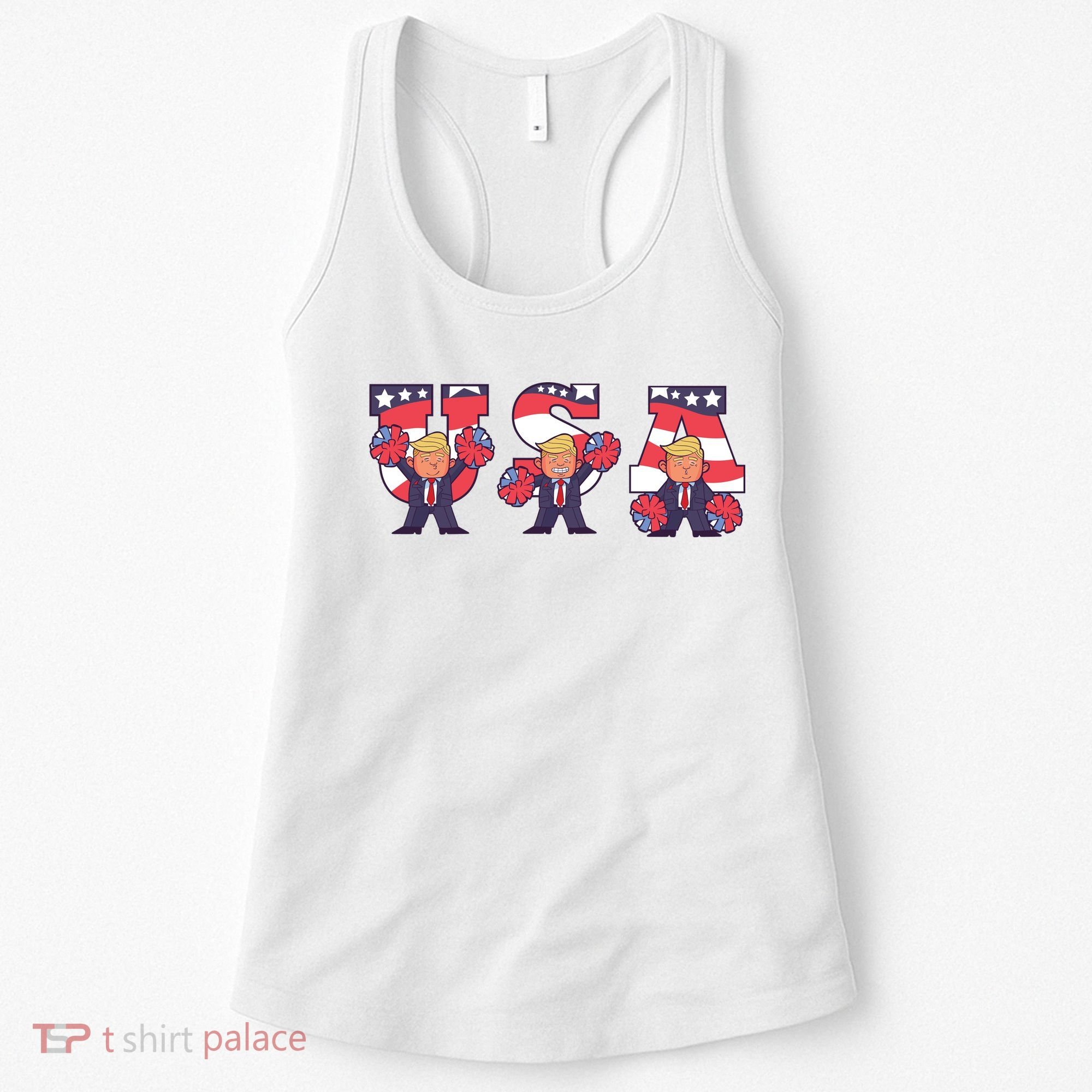 USA Donald Trump Cheer Cartoon Women's Tank Top