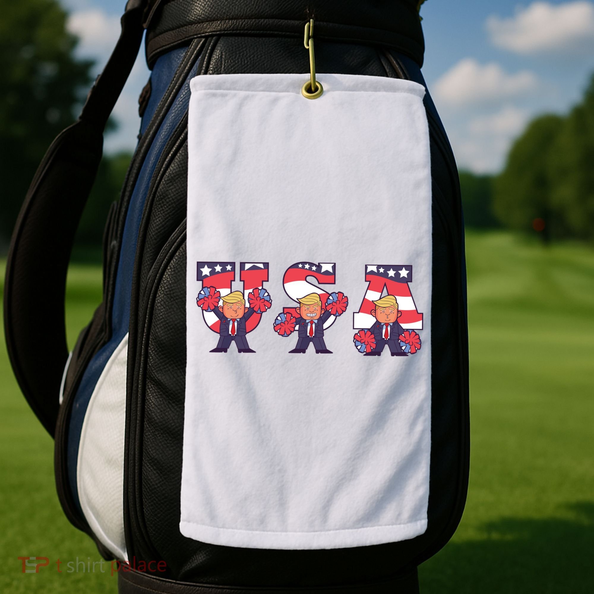 USA Donald Trump Cheer Cartoon Golf Towel