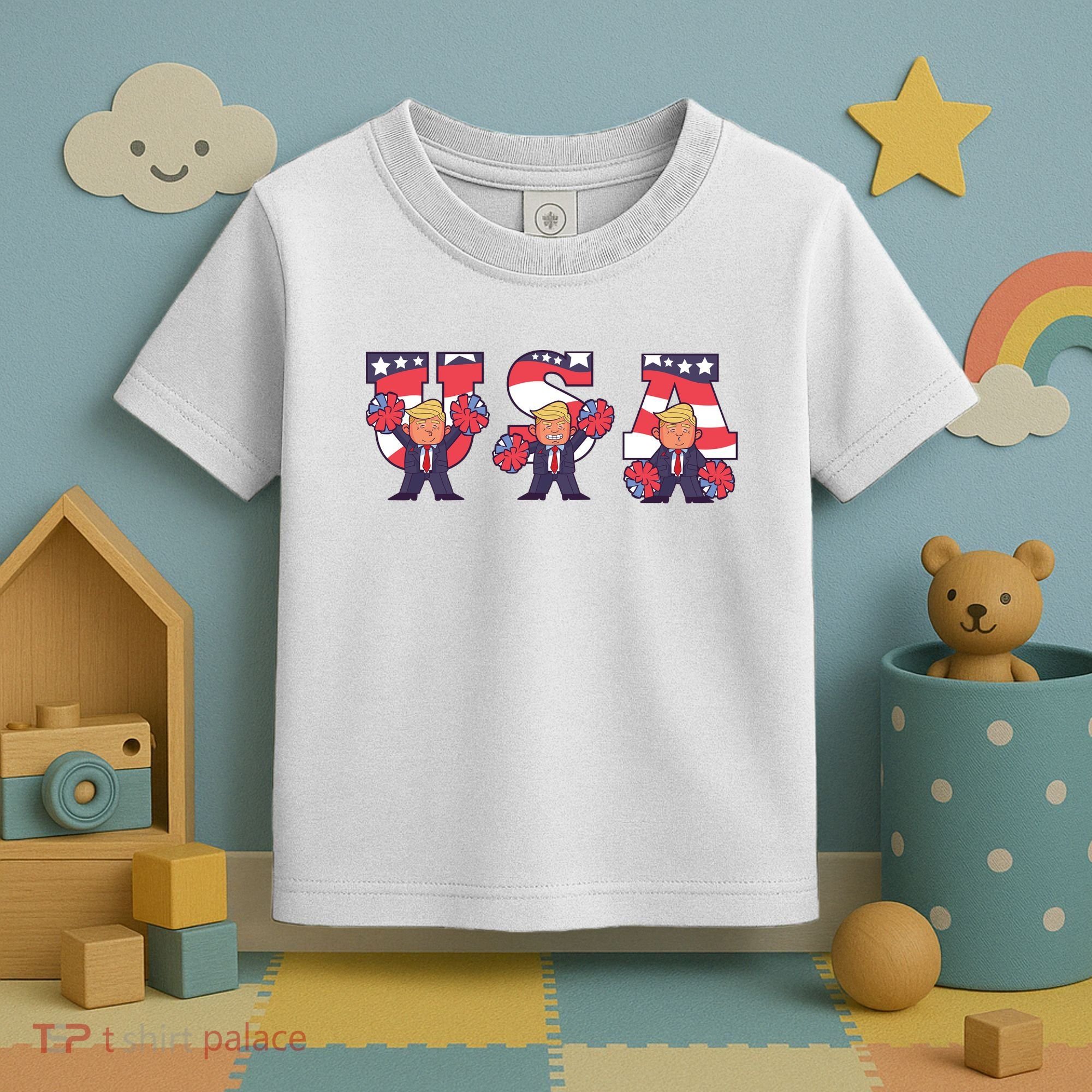 USA Donald Trump Cheer Cartoon Toddler T-Shirt