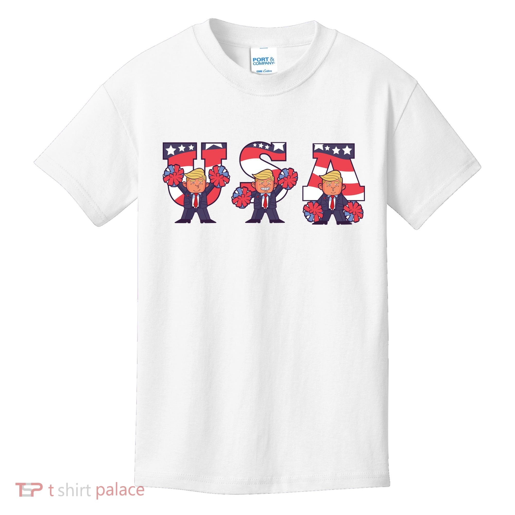 USA Donald Trump Cheer Cartoon Kids T-Shirt