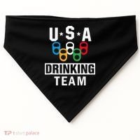 USA Drinking Team Beer Party Funny USA-Made Doggie Bandana thumb 0