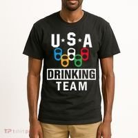 USA Drinking Team Beer Party Funny Tall T-Shirt thumb 2
