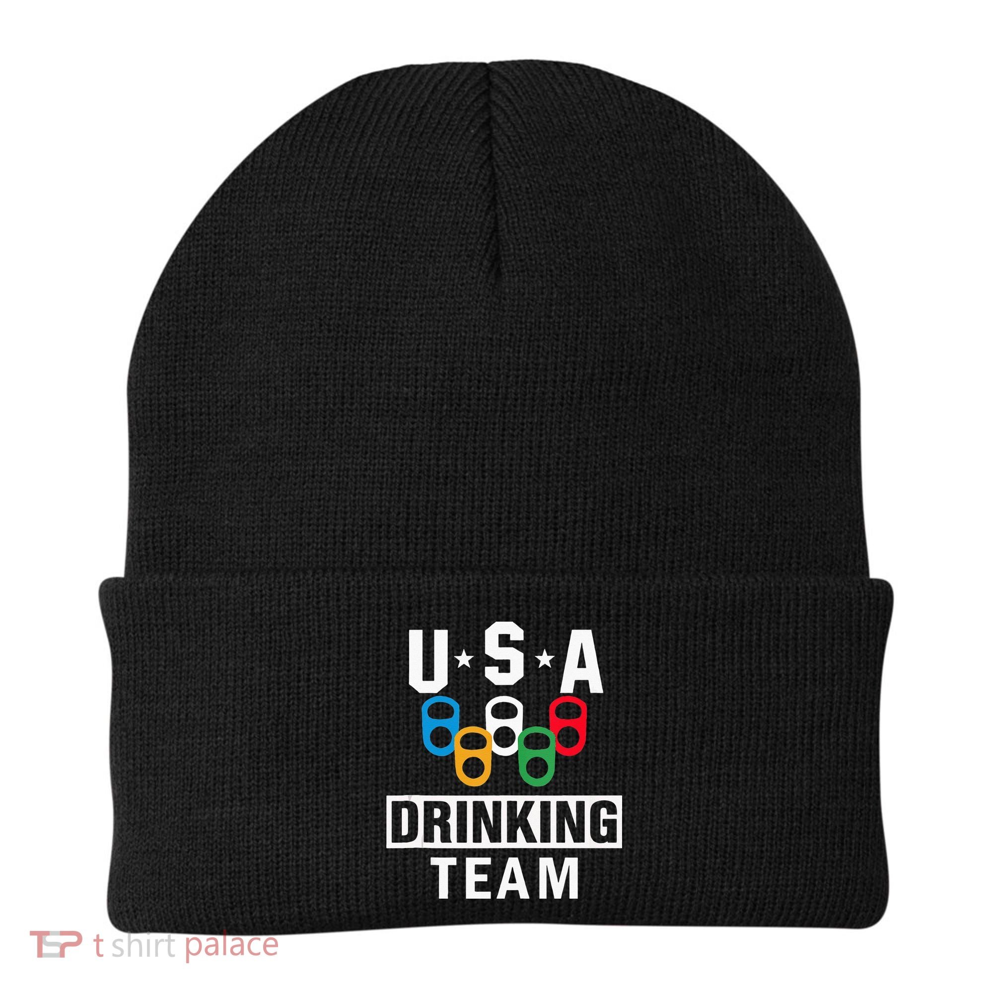 USA Drinking Team Beer Party Funny Beanie