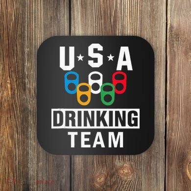 USA Drinking Team Beer Party Funny Coaster
