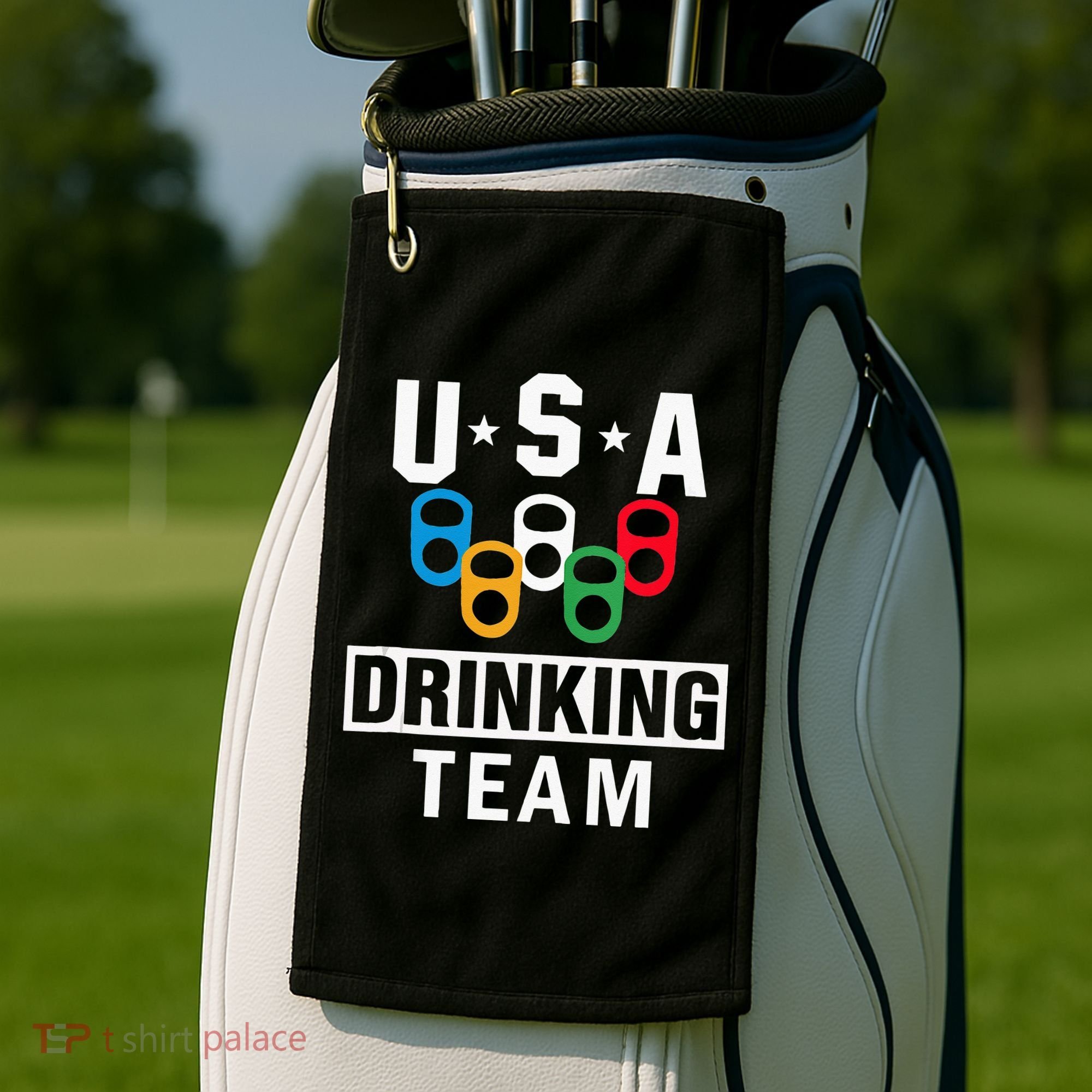 USA Drinking Team Beer Party Funny Golf Towel