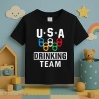 USA Drinking Team Beer Party Funny Toddler T-Shirt thumb 3