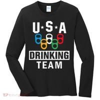USA Drinking Team Beer Party Funny Women's Long Sleeve Shirt thumb 0