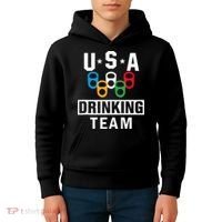 USA Drinking Team Beer Party Funny Kids Hoodie thumb 4