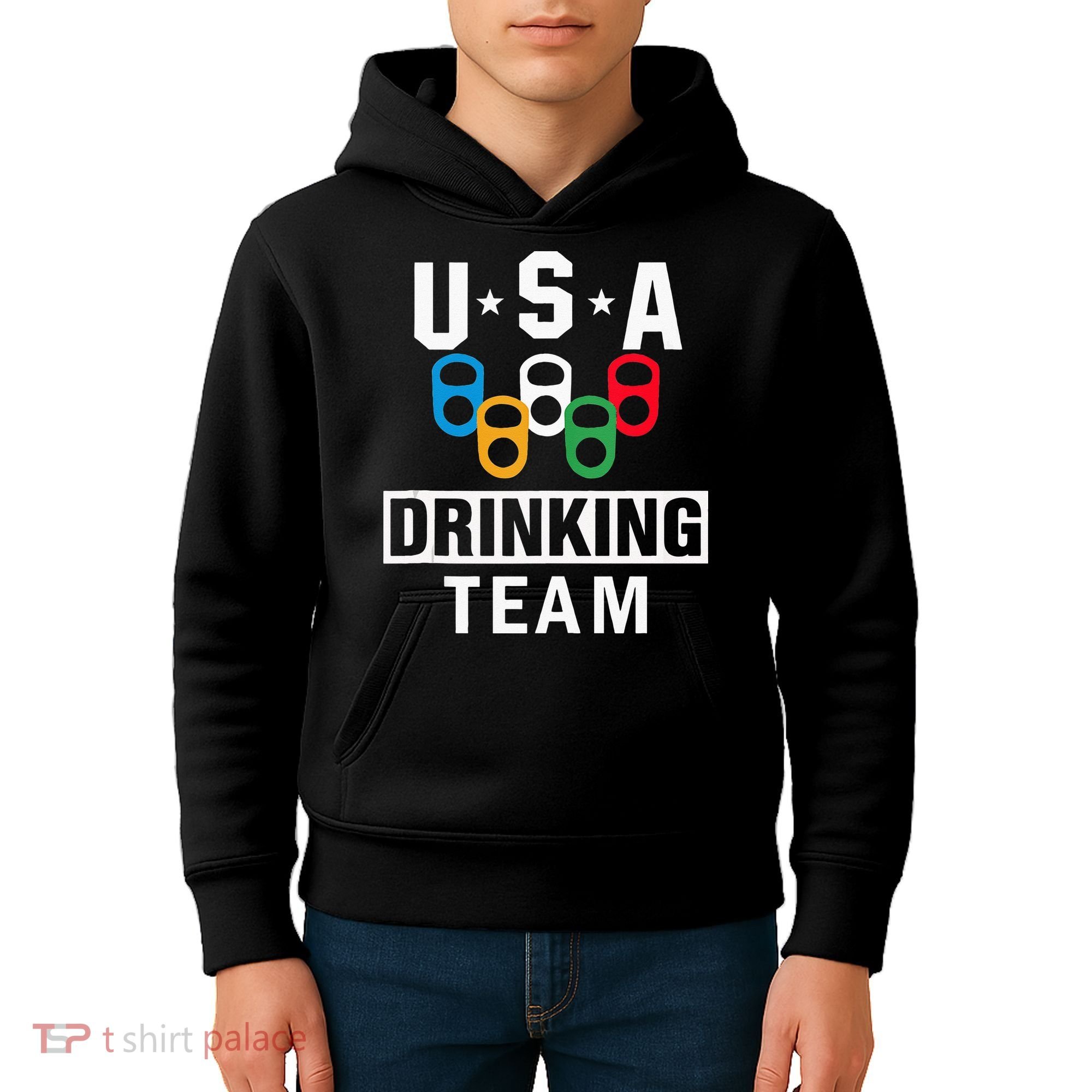 USA Drinking Team Beer Party Funny Kids Hoodie