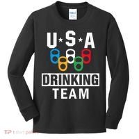 USA Drinking Team Beer Party Funny Kids Long Sleeve Shirt thumb 0