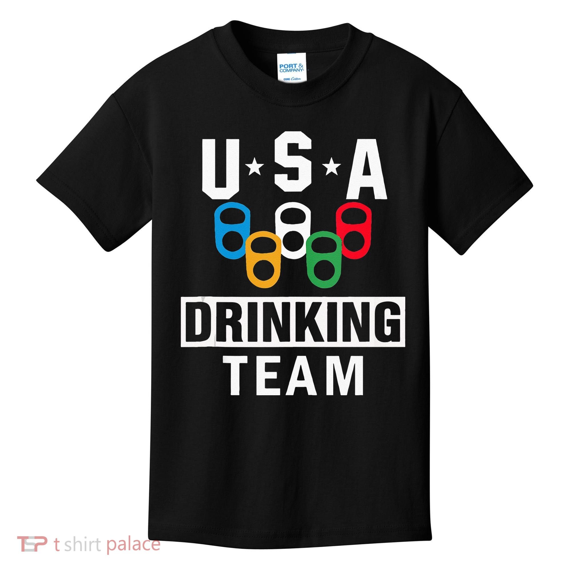 USA Drinking Team Beer Party Funny Kids T-Shirt