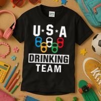 USA Drinking Team Beer Party Funny Kids T-Shirt thumb 3