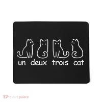 Un Deux Trois Cat Funny Ca Cat Lovers Cat Mom Women Mousepad thumb 0