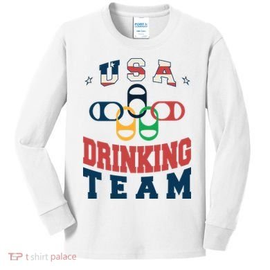 USA Drinking Team Olympics Kids Long Sleeve Shirt