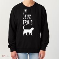 Un Deux Trois Cat Funny French Teacher Gift Women's Sweatshirt thumb 0