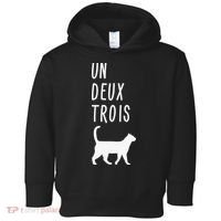 Un Deux Trois Cat Funny French Teacher Gift Toddler Hoodie thumb 0