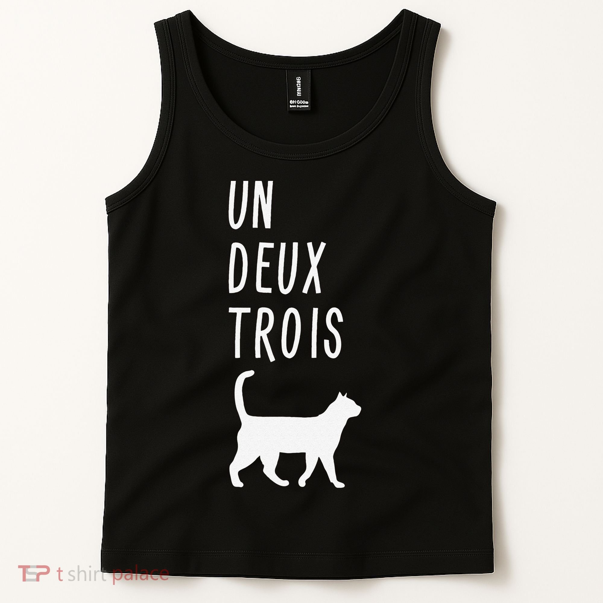 Un Deux Trois Cat Funny French Teacher Gift Tank Top