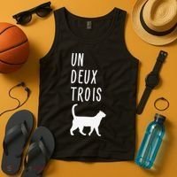 Un Deux Trois Cat Funny French Teacher Gift Tank Top thumb 4