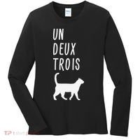 Un Deux Trois Cat Funny French Teacher Gift Women's Long Sleeve Shirt thumb 0