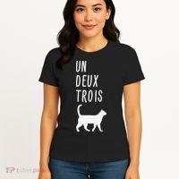 Un Deux Trois Cat Funny French Teacher Gift Women's T-Shirt thumb 4