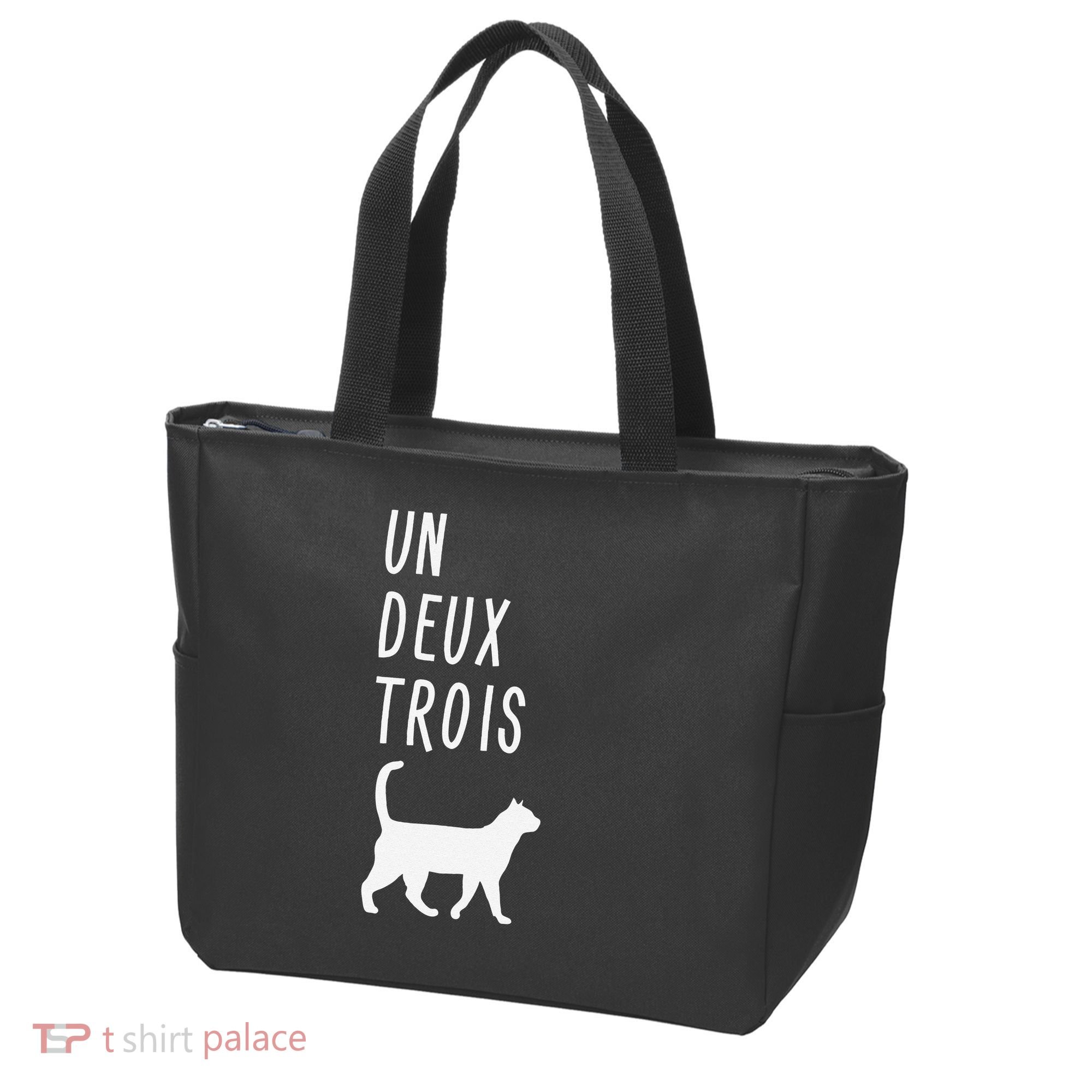 Un Deux Trois Cat Funny French Teacher Gift Tote Bag