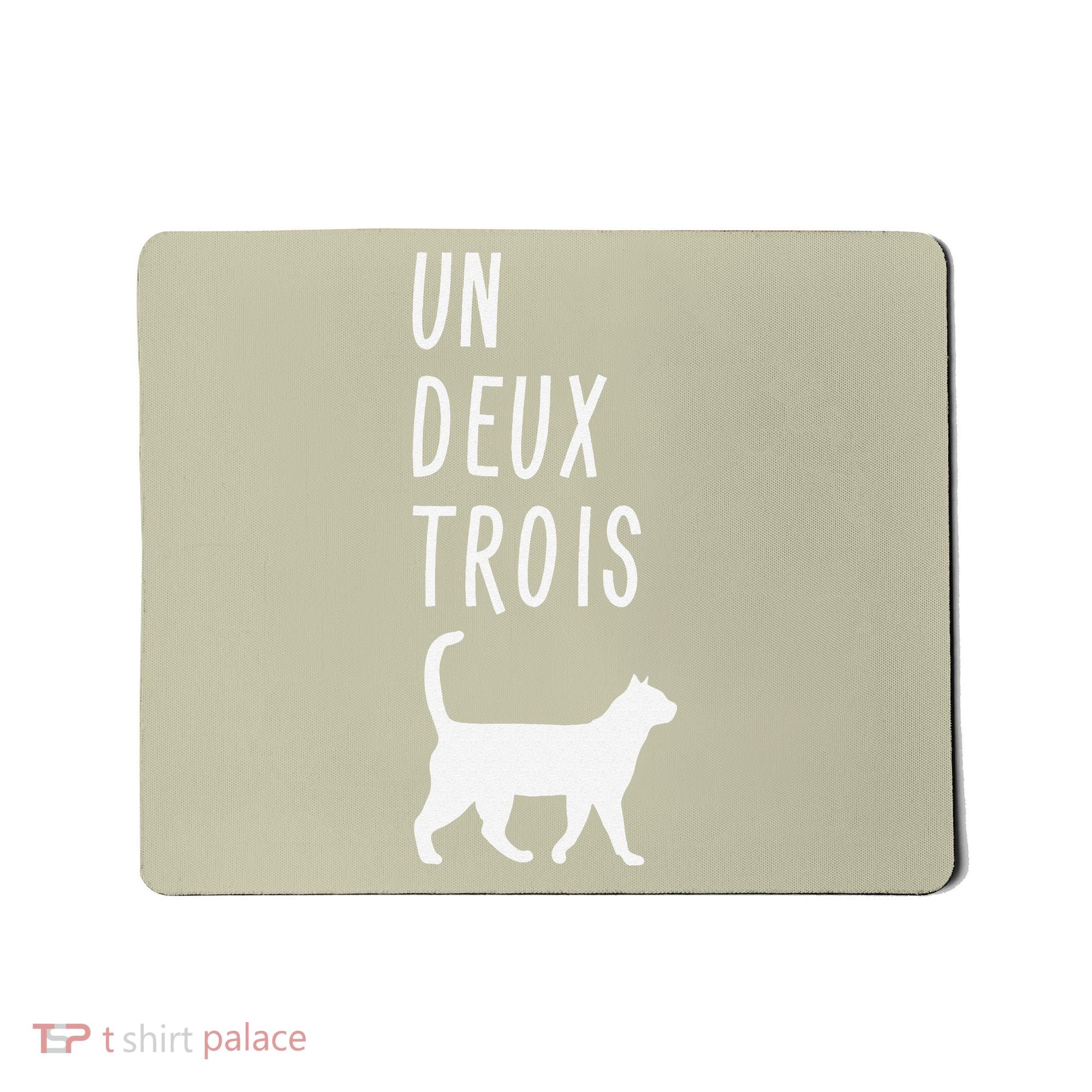 Un Deux Trois Cat Funny French Teacher Gift Mousepad