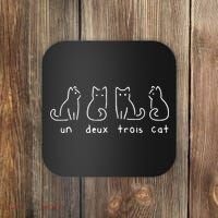 Un Deux Trois Cat Funny Coaster thumb 0