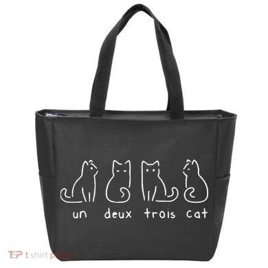 Un Deux Trois Cat Funny Tote Bag