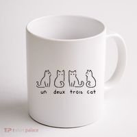 Un Deux Trois Cat Funny Coffee Mug thumb 1