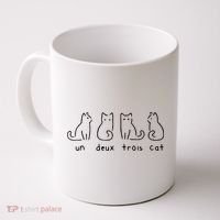 Un Deux Trois Cat Funny Coffee Mug thumb 0