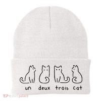Un Deux Trois Cat Funny Beanie thumb 0